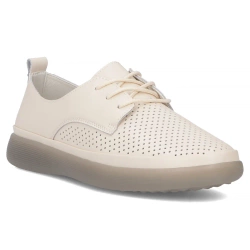 Półbuty damskie beżowe Filippo DP6788 buty skórzane sznurowane wygodne