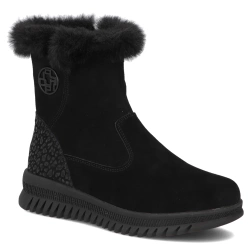 Botki damskie czarne Filippo DBT7271 zamszowe skórzane na zamek wygodne