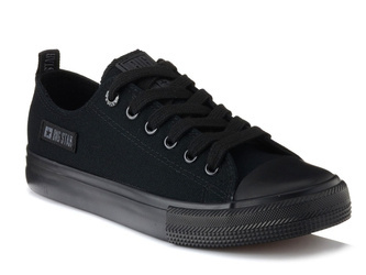 Trampki całe czarne Big Star KK274009 klasyczne niskie sznurowane