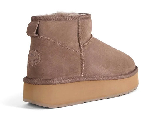 Śniegowce damskie brąz Emu Australia platforma Stinger Micro Flatform