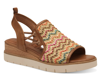 Sandały damskie Tamaris 1-28240-44 wielokolorowe skórzane na koturnie