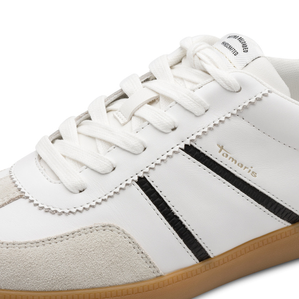 Sneakersy damskie białe Tamaris 23624 buty skórzane sznurowane sportowe