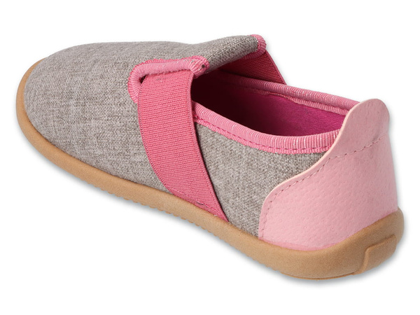 Kapcie dziecięce barefoot Befado 901X014 dziewczęce do przedszkola szare