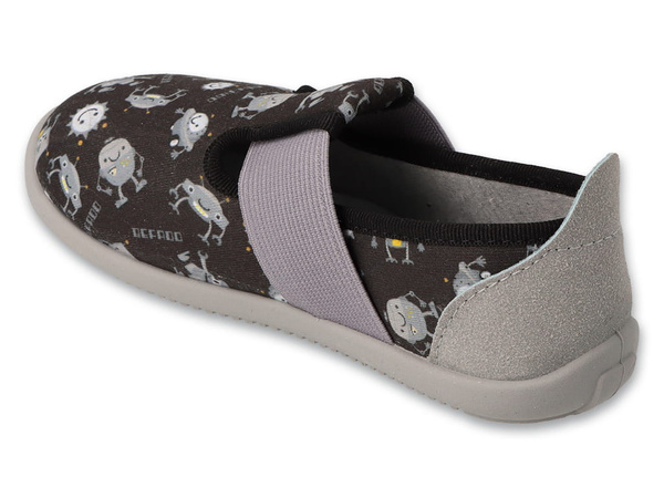 Kapcie chłopięce barefoot Befado 901X023 dziecięce do przedszkola czarne