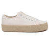 Trampki damskie espadryle ecru Lee Cooper 3284L na platformie tekstylne