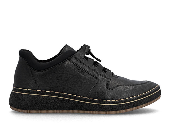 Półbuty damskie Rieker 50959 sneakersy  sportowe czarne skórzane wygodne