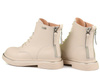 Trzewiki botki damskie beżowe skórzane GOE II2N4015 ocieplane jesienne