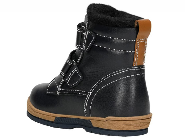 Buty zimowe dziecięce Bartek 8800456 ocieplane wełną chłopięce skórzane