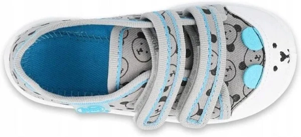 Trampki kapcie dziecięce Befado 907P129 szare na rzepy do przedszkola