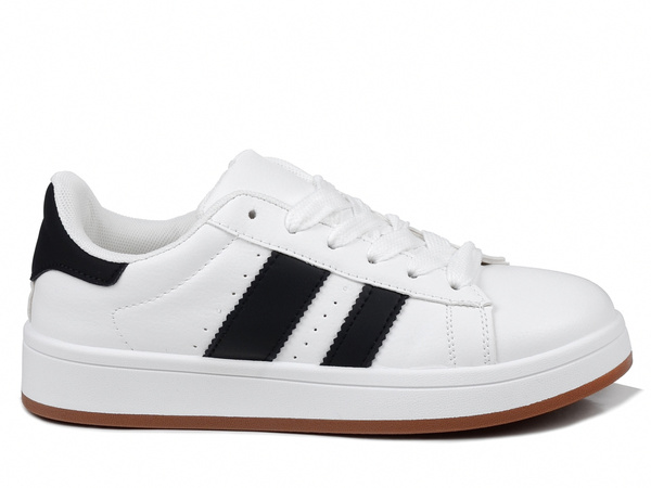 Sneakersy damskie białe News 8233 buty sportowe klasyczne sznurowane
