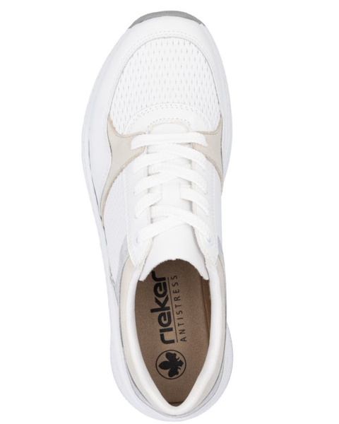 Buty sportowe Rieker N6502-80 sneakersy damskie skórzane białe 