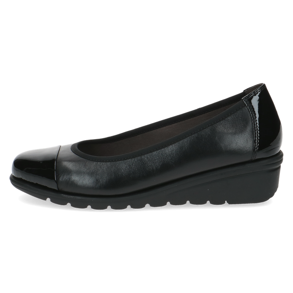 Buty damskie czarne Caprice 9-22100-41 czółenka baleriny skórzane 