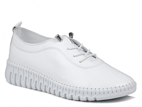 Półbuty damskie całe białe T.Sokolski OG 4000 skórzane wygodne wsuwane