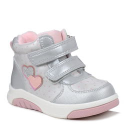 Buty zimowe dziecięce ocieplane dziewczęce American Club XD177 na rzepy