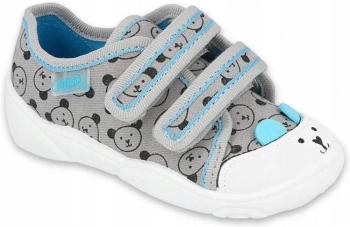 Trampki kapcie dziecięce Befado 907P129 szare na rzepy do przedszkola