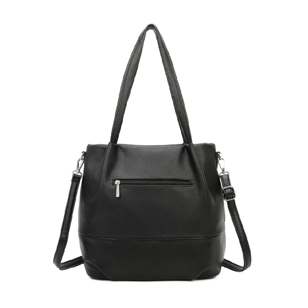 Torebka damska czarna duża do ręki i na ramię ekoskóra Luigisanto CW6689