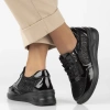 Półbuty damskie sneakersy na koturnie skórzane czarne Filippo DP6352/24