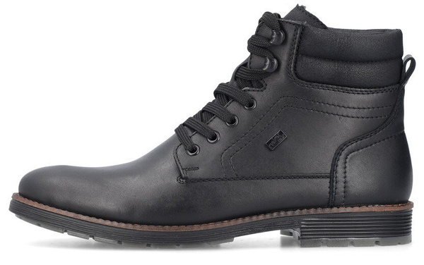Buty męskie zimowe Rieker F4544-00 trzewiki ocieplane skórzane czarne 