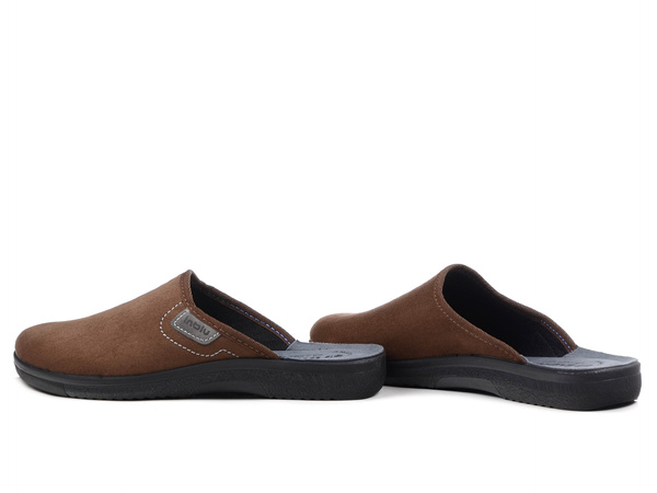 Kapcie męskie brązowe Inblu DG-82 pantofle domowe zakryte palce laczki