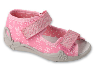 Kapcie dziecięce Befado 342P066 sandałki dziewczęce skórzana wkładka