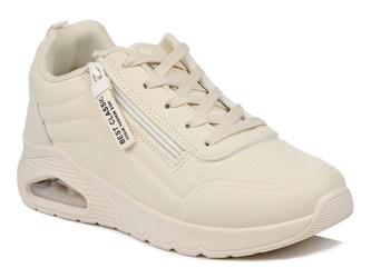 Sneakersy damskie na platformie buty sportowe beżowe News 8249