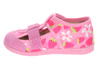 Kapcie dziewczęce do przedszkola róż Milami 118 na rzep szeroki nosek 