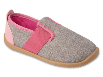 Kapcie dziecięce barefoot Befado 901X014 dziewczęce do przedszkola szare