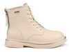 Trzewiki botki damskie beżowe skórzane GOE II2N4015 ocieplane jesienne