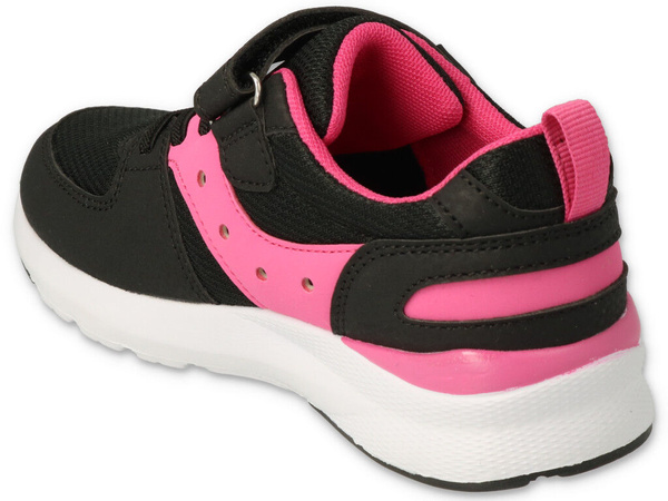 Buty sportowe dziecięce dziewczęce na rzepy czarne Befado 516Q154