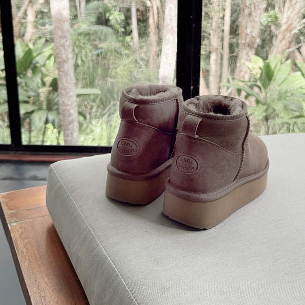 Śniegowce damskie brąz Emu Australia platforma Stinger Micro Flatform