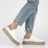 Sneakersy damskie półbuty skórzane białe sznurowane Filippo DP6119/26 WH