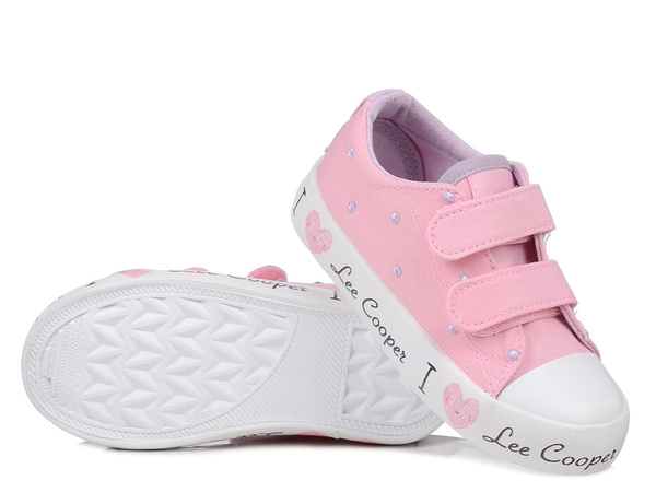 Trampki dziecięce dziewczęce różowe Lee Cooper 3265K na rzepy tekstylne