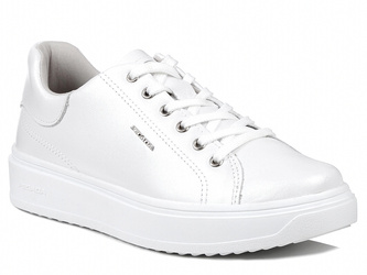 Sneakersy damskie białe na platformie Pegada 211303 skórzane sznurowane