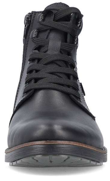 Buty męskie zimowe Rieker F4544-00 trzewiki ocieplane skórzane czarne 