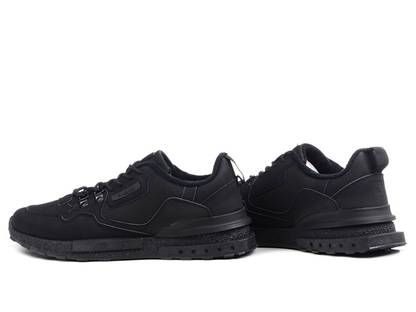 Buty męskie sportowe całe czarne sznurowane Big Star SS174411 ocieplane