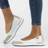Baleriny damskie skórzane białe na niskiej platformie Filippo DP6134/26