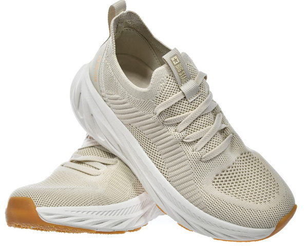 Sneakersy damskie beżowe Big Star RR274A133 sportowe tekstylne lekkie