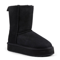 Śniegowce damskie Emu Australia Stinger Lo Flatform czarne na platformie