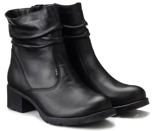 Botki damskie na obcasie ocieplane KOSELA MEDIC 4287 skórzane szerokie H