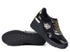 Sneakersy damskie czarne S.Barski LR29169 na koturnie skórzane wygodne
