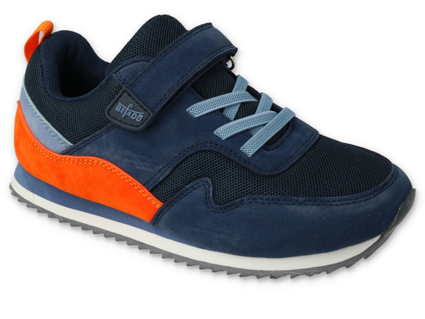 Buty sportowe chłopięce młodzieżowe na rzepy granatowe Befado 516Q219