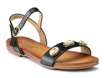 Sandały damskie płaskie S.BARSKI SS27-79 czarne