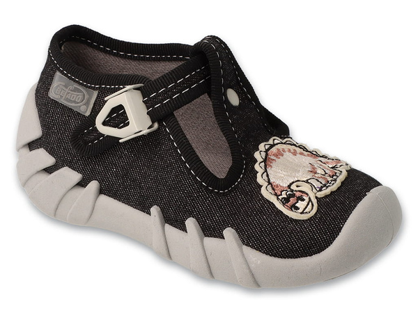 Kapcie dziecięce Befado 110P512 chłopięce domowe do przedszkola zapinki