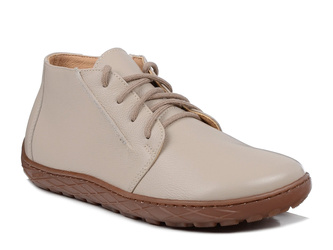 Trzewiki damskie barefoot beżowe Venetto B011 buty skórzane za kostkę