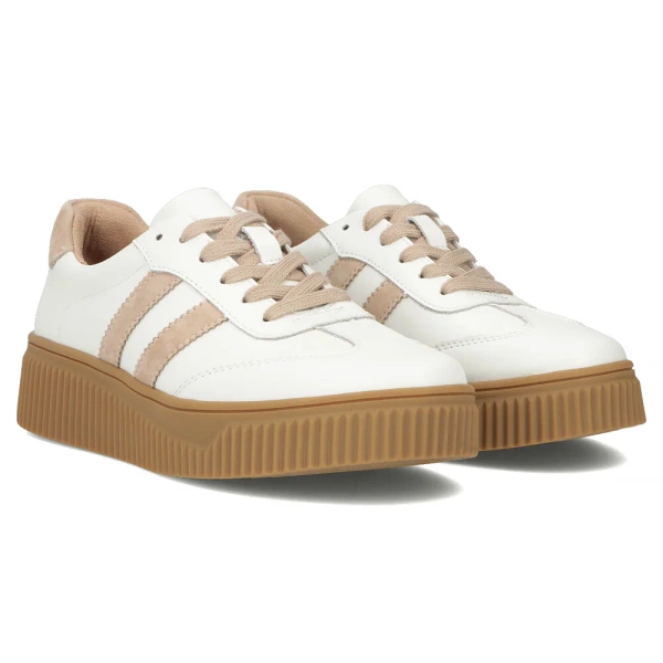Sneakersy damskie białe na platformie skórzane Filippo DP6776/25 