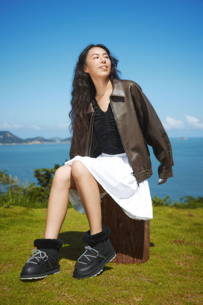 Buty damskie Emu Australia śniegowce czarne ocieplane Blurred Micro