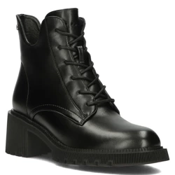 Buty zimowe ocieplane botki damskie na obcasie czarne Filippo DBT4858/23
