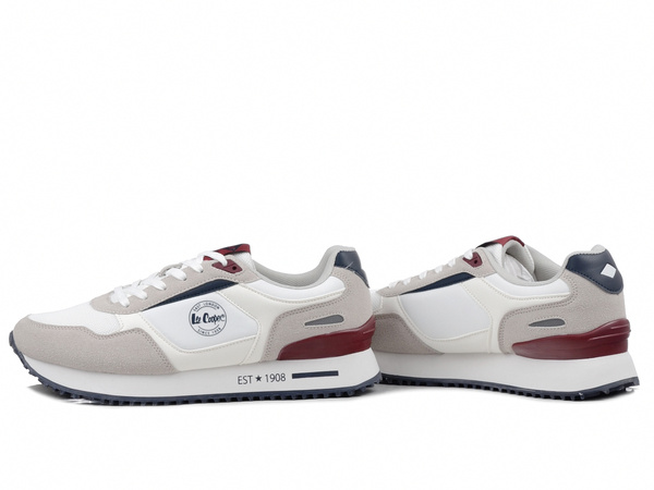 Buty sportowe męskie  Lee Cooper 3388 sneakersy biało-beżowe lekkie
