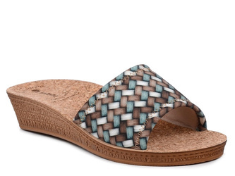 Klapki damskie Inblu DI-75 na koturnie na korku lekkie na lato wygodne