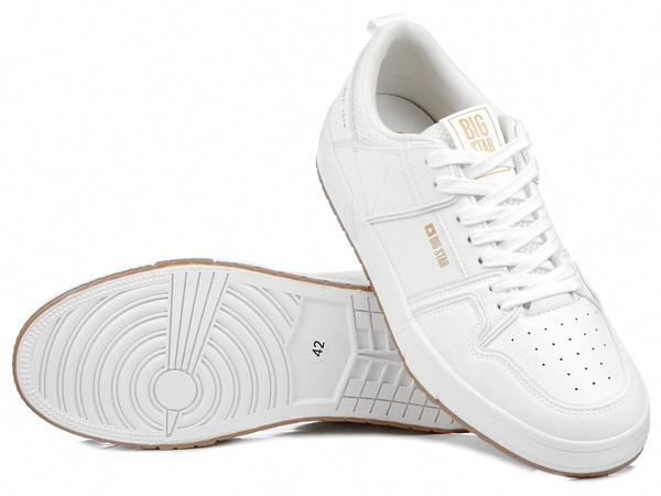 Buty męskie sportowe Big Star NN174093 białe niskie ekoskóra sznurowane